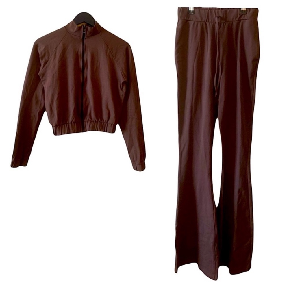 Two-Piece Flare Pants & Cropped Jacket Set